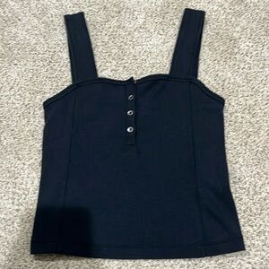 Black Ruffle-detailed Tank